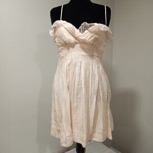 RUBBER DUCKY PRODUCTIONS LIGHT PEACH MINI DRESS WITH RUFFLED BUSTIER SIZE L